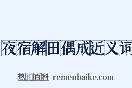 夜宿解田偶成近义词是什么意思的图片